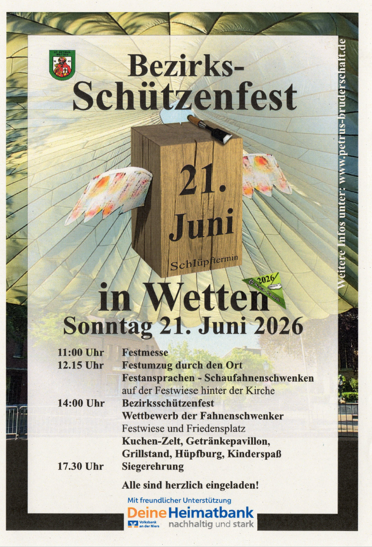 Bezirksschützenfest Wetten 2026